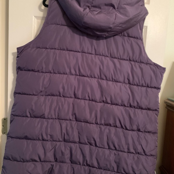 NUAGE Purple Hooded long ( to knees)Puffer Vest - Picture 3 of 10